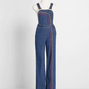 NWT ModCloth Rainbow With Me 1970s Inspired Overalls - size 22